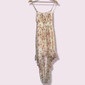 NEW Floral Dress Y2K Summer Open Back White Pink Strap Sizes Medium Large XL